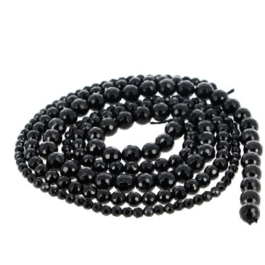 Perles Onyx Noir Facettées