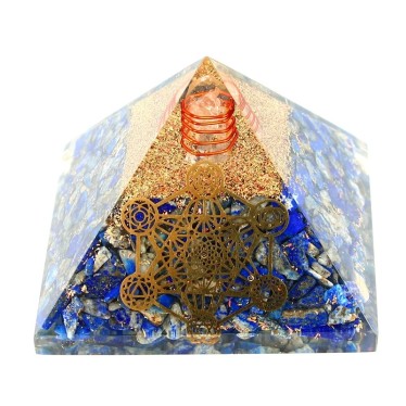 Lapis Lazuli Pyramide Orgonite Metatron 7.5 cm