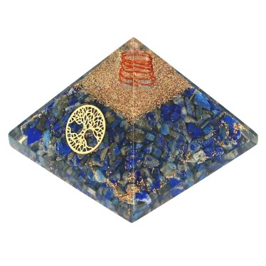 Lapis Lazuli Pyramide Orgonite Arbre de Vie 7.5 cm