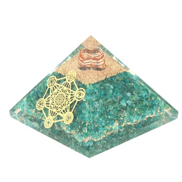 Apatite Pyramide Orgonite Metatron 7.5 cm