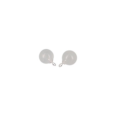 Perles Quartz Blanc avec boucle Argent 925