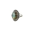 Bagues Labradorite Réglables Laiton Plaquées Argent 1.5 x 1.1 cm