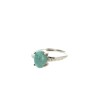 Bagues Larimar Réglables Laiton Plaquées Argent 10 x 8 mm