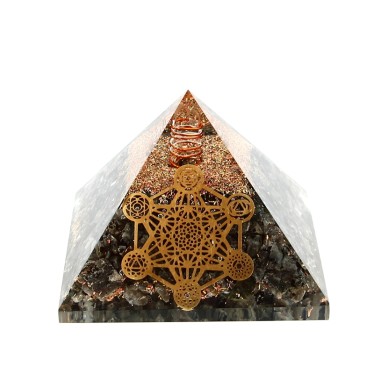 Larvikite Pyramides Orgonite Metatron 7.5 cm