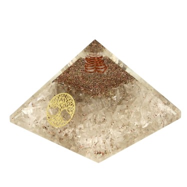 Cristal de Roche Pyramides Orgonite Arbre de Vie 7.5 cm
