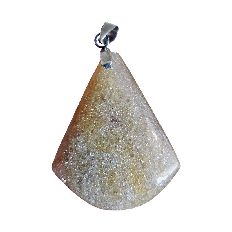 Pierre de Lune Blanche Pailletée Triangle 3 cm