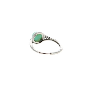 Bagues Larimar Réglables Laiton Plaquées Argent 7 mm