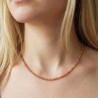 Pierre du Soleil Colliers Facettées avec Fermoir & Chaînette Argent 925