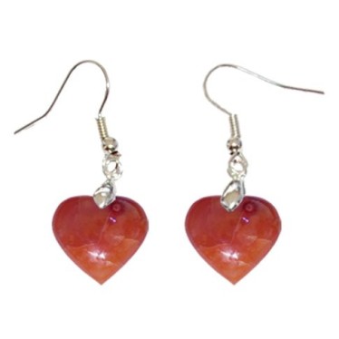Boucles d\'Oreilles Cornaline Coeur