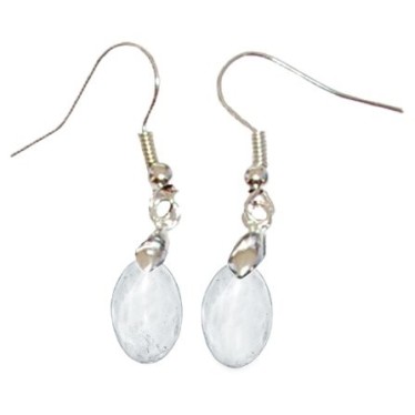 Boucles d\'Oreilles Cristal de Roche Ovale