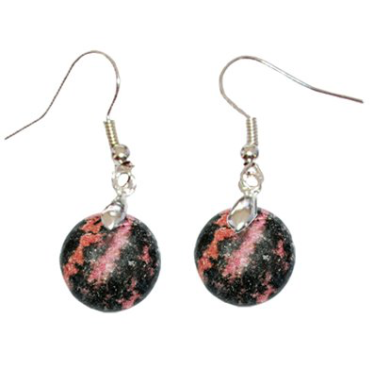 Boucles d'Oreilles Rhodonite Rond