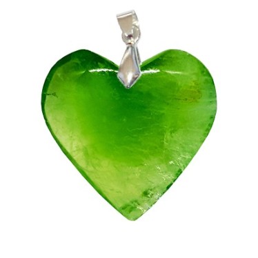 Pendentifs Fluorine Verte Coeur