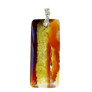 Pendentifs Opale Calcédoine Rectangle Fin