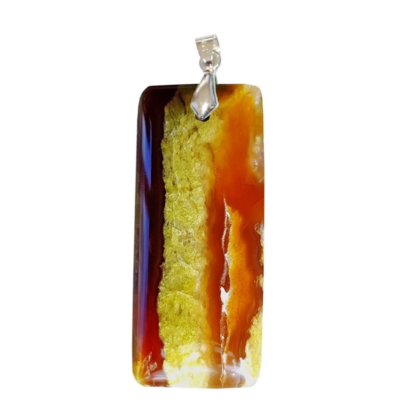 Pendentifs Opale Calcédoine Rectangle Fin