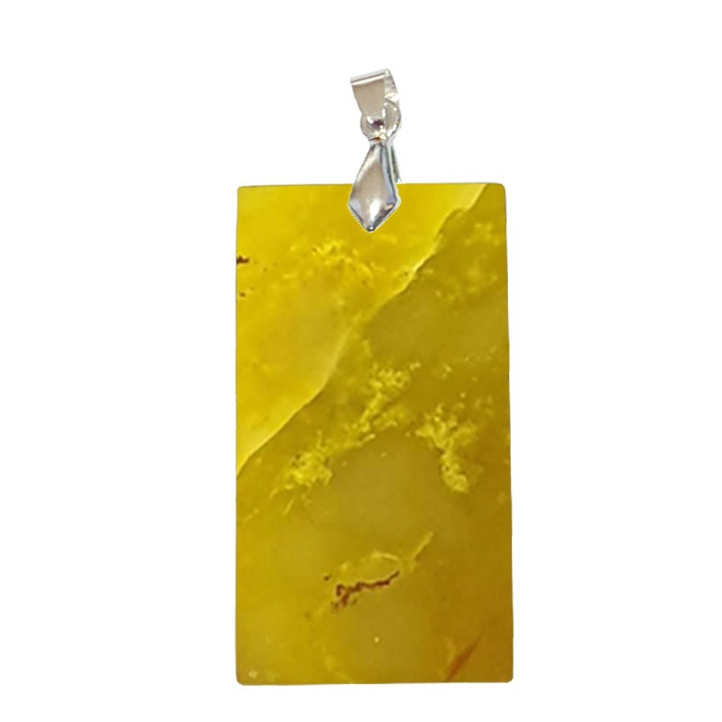 Pendentifs Opale Verte Rectangle Fin