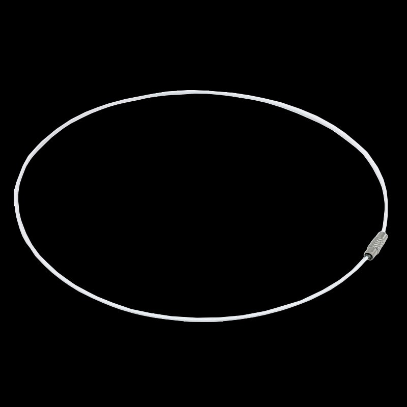 Tour de cou métal gainé Blanc 45 cm